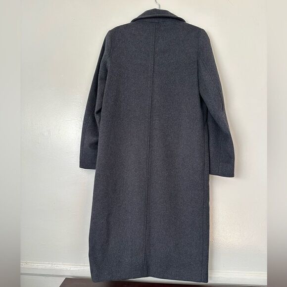 Jones New York Women's Single-Breasted Maxi Wool Coat, charcoal, Size 4 - Picture 9 of 13